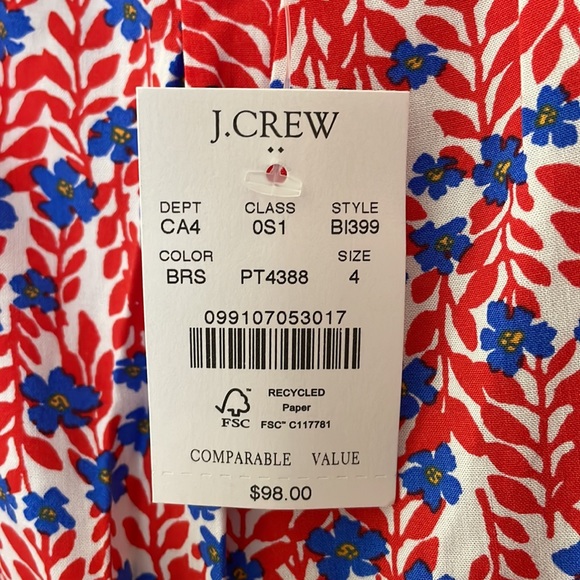 *NWT* J. Crew Sleeveless Ruffle Midi Dress w/ Curved Hem w/Pockets - Picture 11 of 11